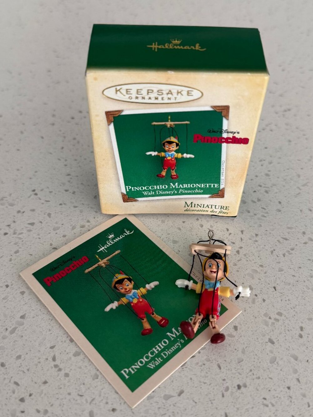 Hallmark Miniature Ornament Pinocchio Marionette Walt Disney